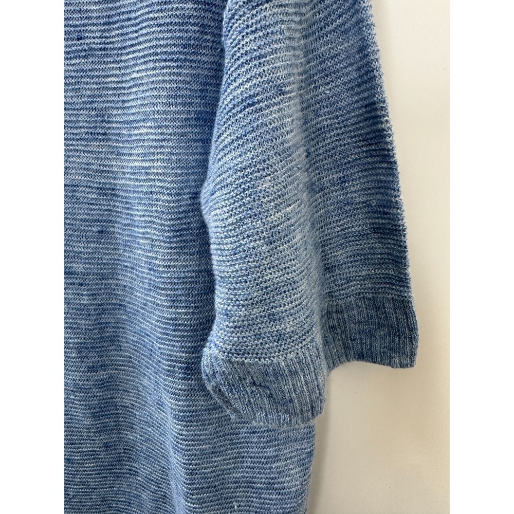 Eileen Fisher 100% Linen Open Knit Semi Sheer Longline Tunic Top Split Hem M - Picture 7 of 15